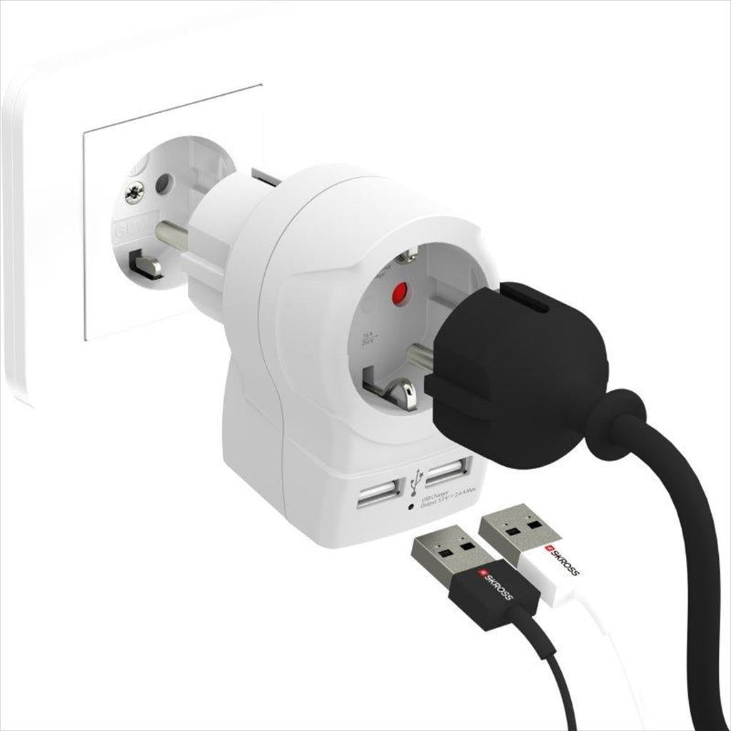 EXTENDER POWER SOCKET SKROSS EU w/USB HUB 2xUSB-A 12W 1.500282