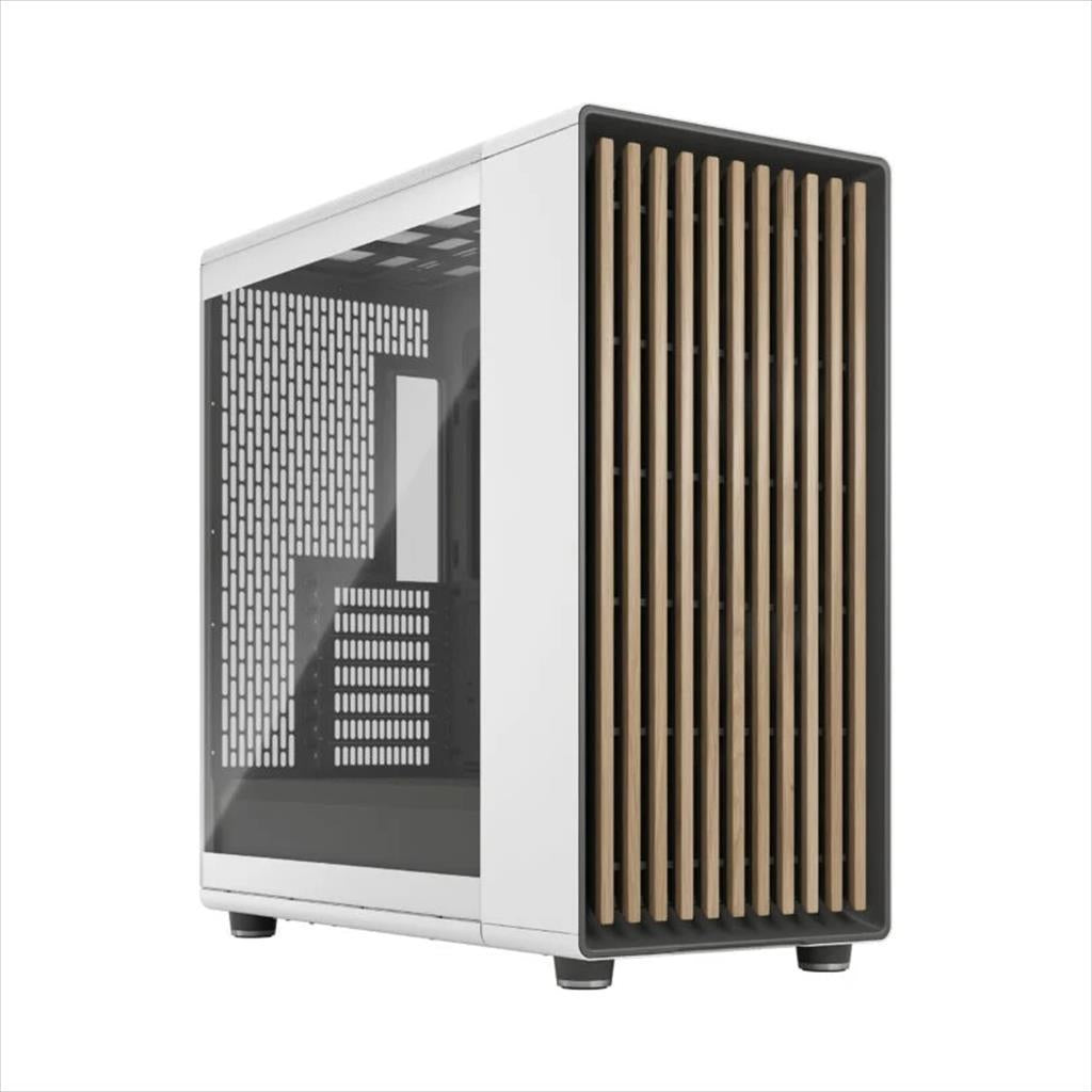 CASE FRACTAL DESIGN E-ATX Mid-Tower NORTH XL RC, 3x140mm Aspect 4-pin PWM fans, w/WINDOW, Front wood panel, Chalk White TG Clear, FD-C-NOR1X-06