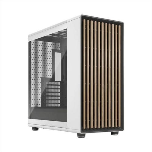 CASE FRACTAL DESIGN E-ATX Mid-Tower NORTH XL RC, 3x140mm Aspect 4-pin PWM fans, w/WINDOW, Front wood panel, Chalk White TG Clear, FD-C-NOR1X-06