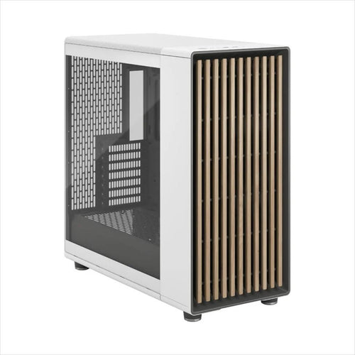 CASE FRACTAL DESIGN E-ATX Mid-Tower NORTH XL RC, 3x140mm Aspect 4-pin PWM fans, w/WINDOW, Front wood panel, Chalk White TG Clear, FD-C-NOR1X-06