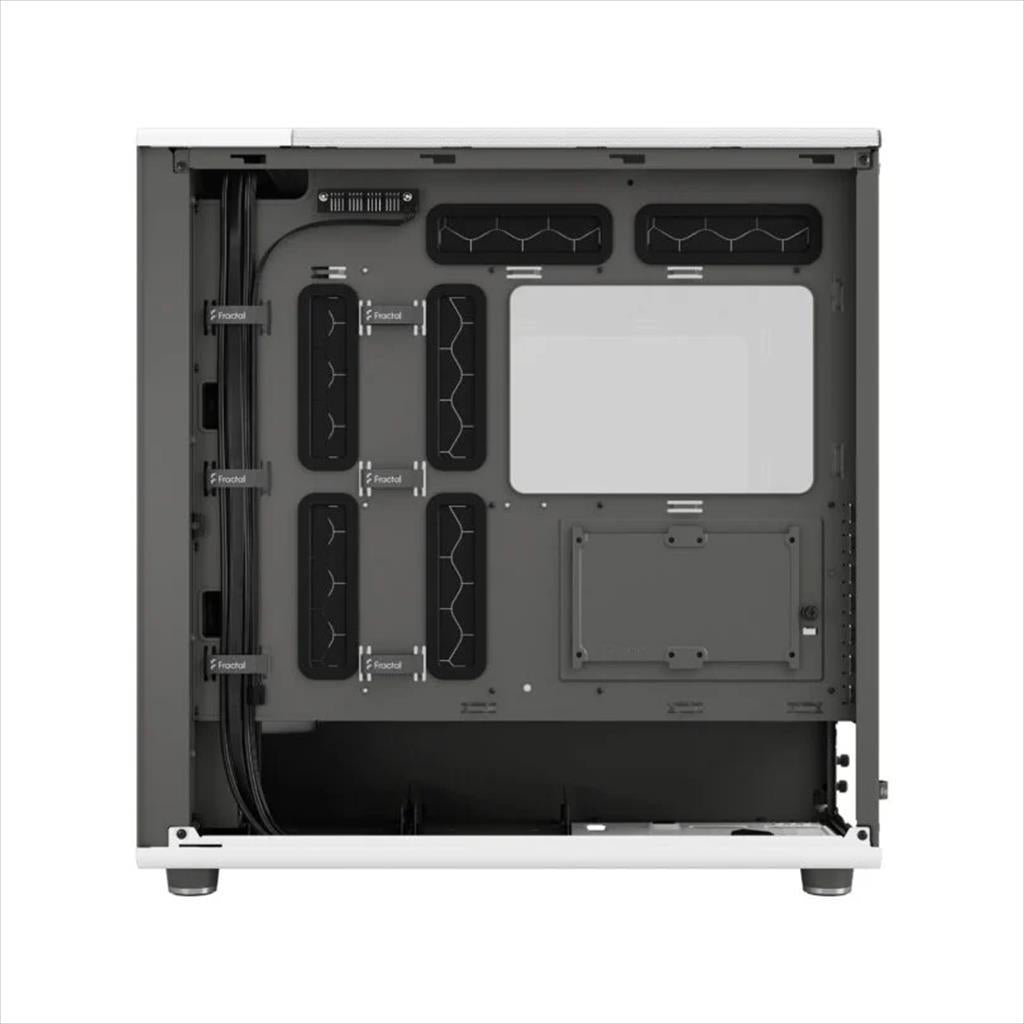 CASE FRACTAL DESIGN E-ATX Mid-Tower NORTH XL RC, 3x140mm Aspect 4-pin PWM fans, w/WINDOW, Front wood panel, Chalk White TG Clear, FD-C-NOR1X-06