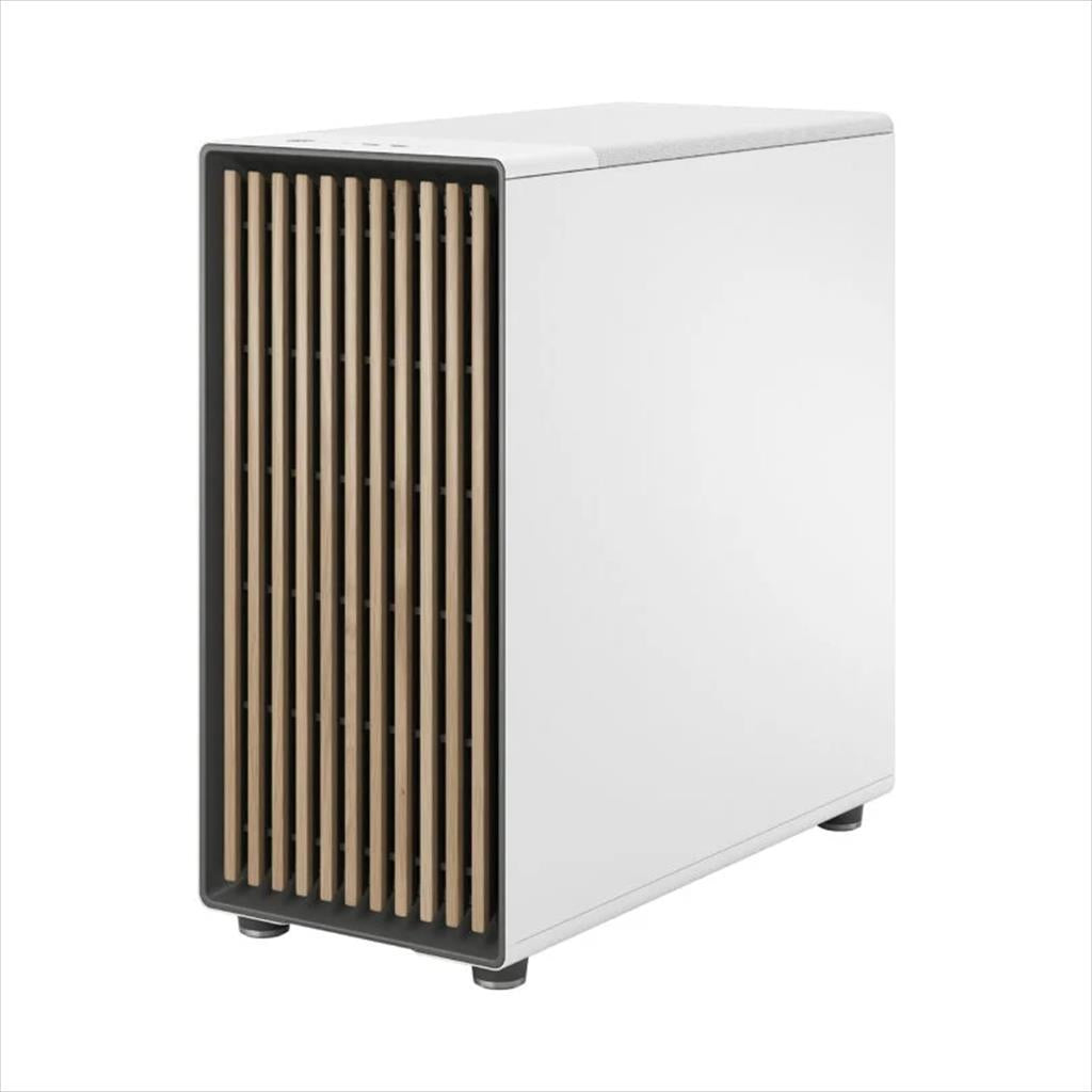 CASE FRACTAL DESIGN E-ATX Mid-Tower NORTH XL RC, 3x140mm Aspect 4-pin PWM fans, w/WINDOW, Front wood panel, Chalk White TG Clear, FD-C-NOR1X-06