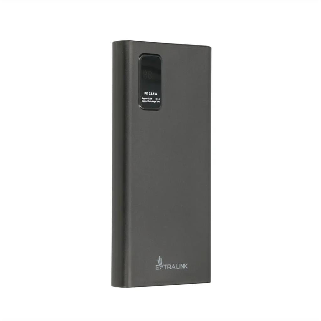 POWER BANK EXTRALINK EPB-067B 10000mAh (22.5W Fast charge)  w/digital display Dual input (Micro-USB, USB-C) /output( 2x USB-A, USB-C), Black