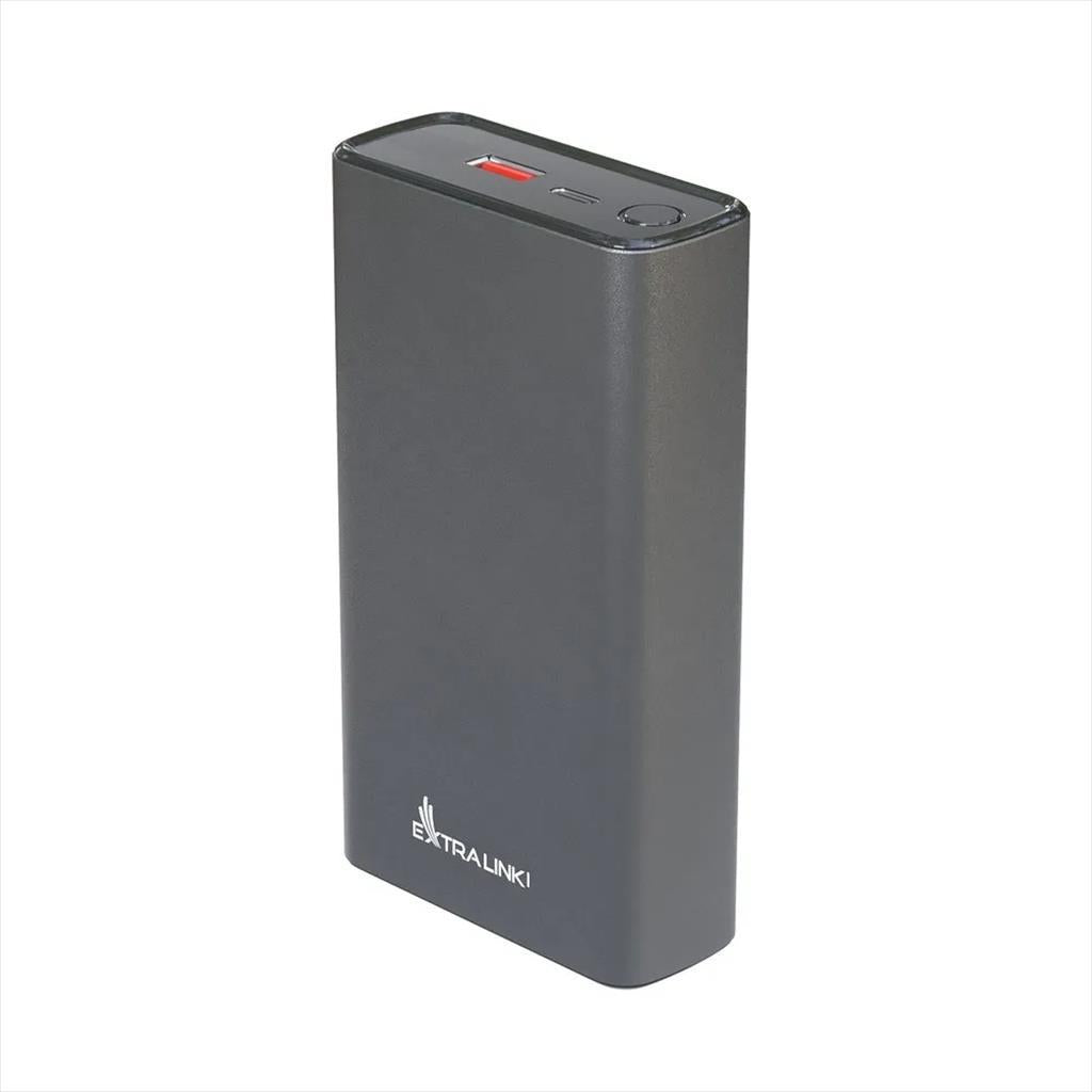POWER BANK EXTRALINK EPB-126 20000mAh (45W Fast charge)  w/digital display, input (USB-C) /output(USB-A), Silver