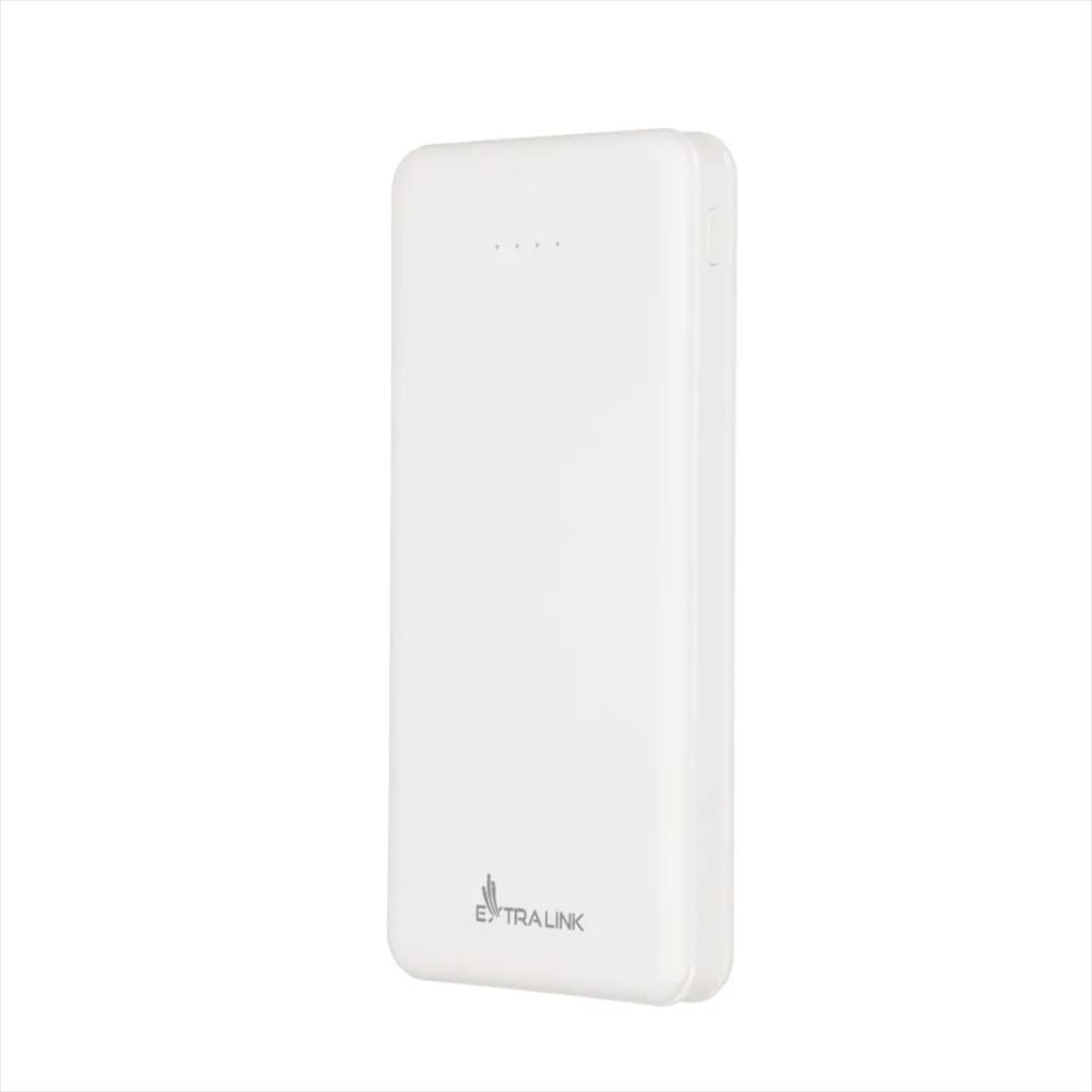 POWER BANK EXTRALINK EPB-078W 10000mAh Dual input (Micro-USB, USB-C) /output( 2x USB-A), White