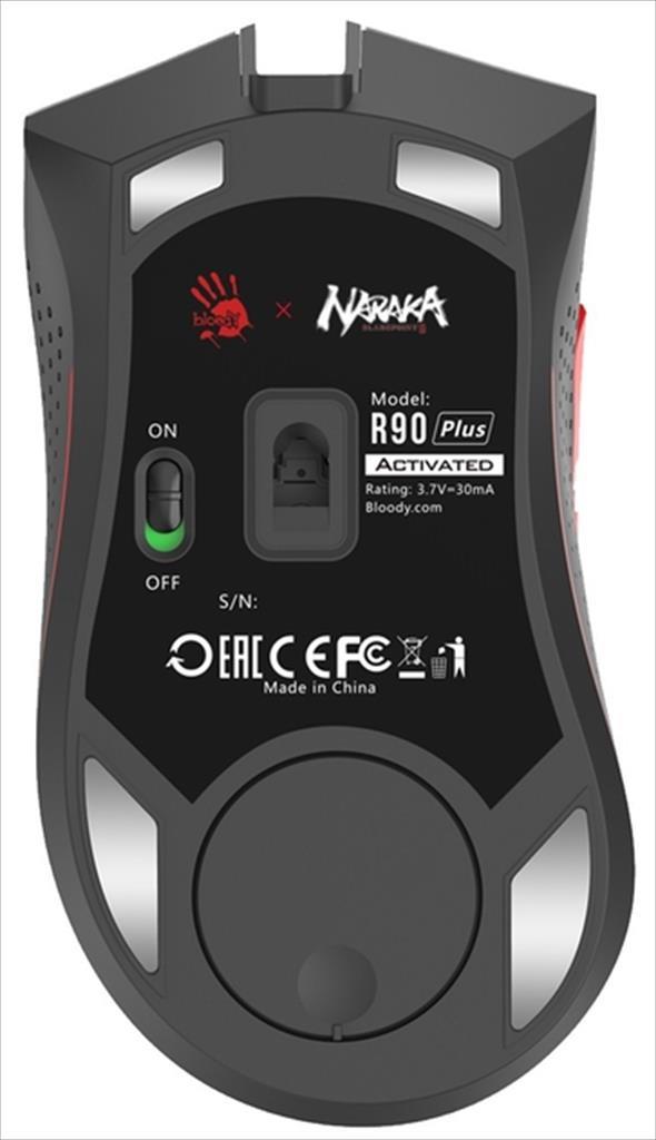 MOUSE WIRELESS USB A4TECH Bloody Gaming R90 PLUS Naraka, 2.4Ghz 5000CPI, w/Wireless Extension Dock