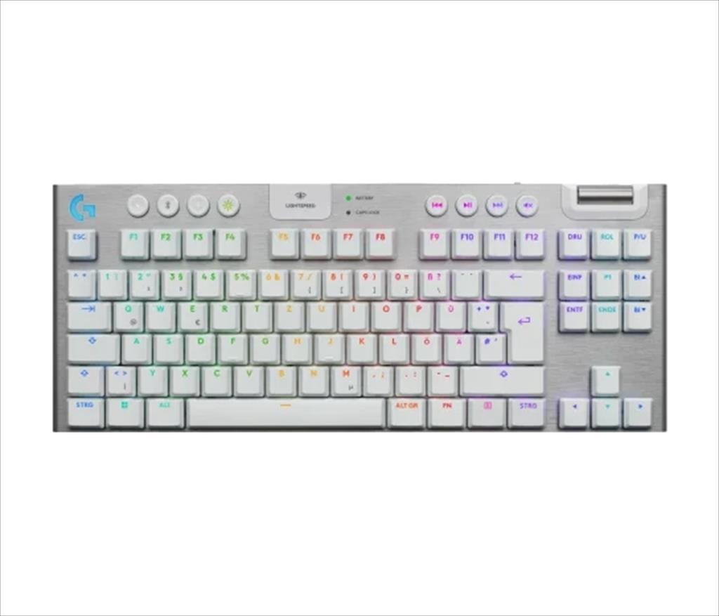 KEYBOARD MECHANICAL LOGITECH G915X LIGHTSPEED TKL WIRELESS RGB GL TACTILE WHITE w/bluetooth, 920-012737