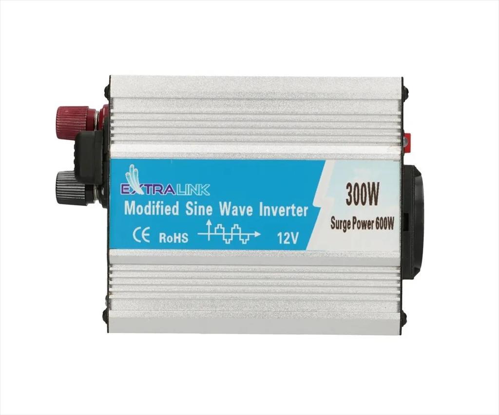 CAR POWER VOLTAGE CONVERTER EXTRALINK OPIM-300W 12V>230V 300W/600W, w/USB ,EX.18037