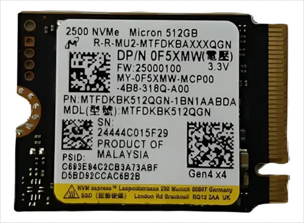 SSD M.2 512GB MICRON NVMe Gen4 MTFDKBK512QGN-1BN1AABDA  2230
