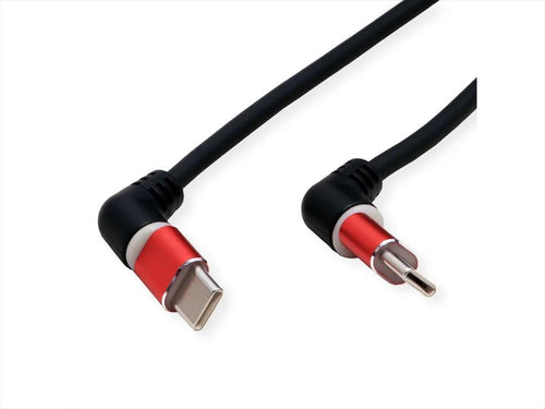 CABLES USB TYPE-C TO TYPE-C 2M ROLINE 360° Rotation 60W, Black/Red, 11.02.8348-10