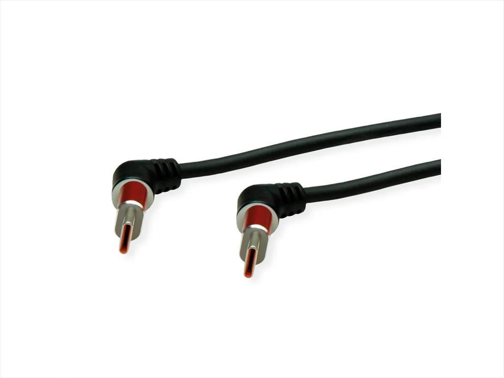 CABLES USB TYPE-C TO TYPE-C 2M ROLINE 360° Rotation 60W, Black/Red, 11.02.8348-10