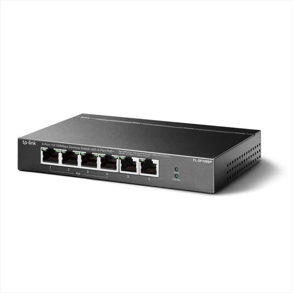 NET Switch TP-Link 6-port 10/100 w/4-Port PoE+, TL-SF1006P