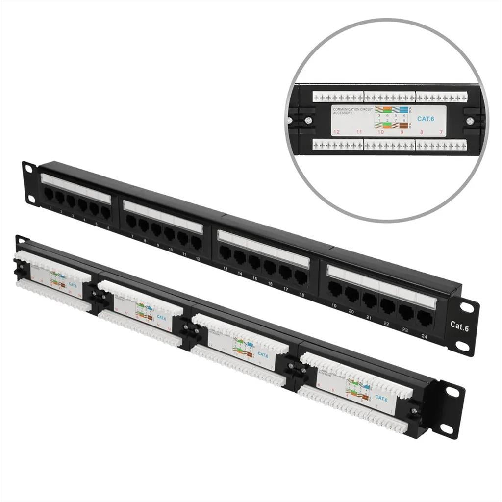 NET PATCH PANEL EXTRALINK 24 PORT 19" CAT6 UTP BLACK, EX.9816
