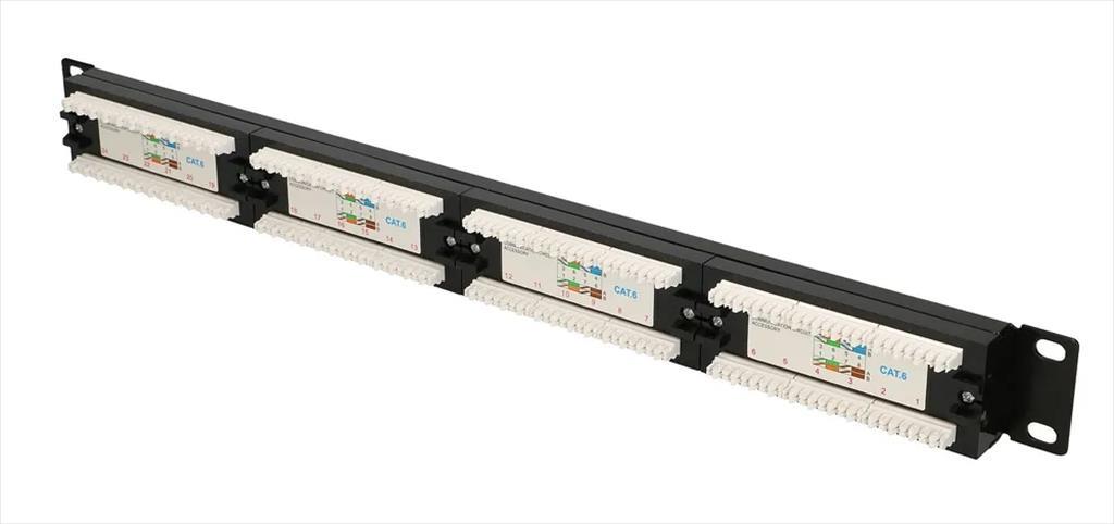 NET PATCH PANEL EXTRALINK 24 PORT 19" CAT6 UTP BLACK, EX.9816