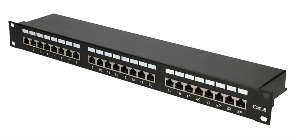 NET PATCH PANEL EXTRALINK 24 PORT 19" CAT6 STP BLACK, EX.9830