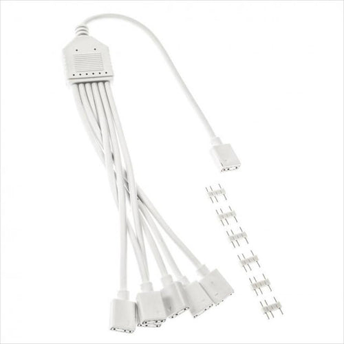 CONVERTOR EXTENSION/SPLITTER CABLE FOR 5V 3-pin ARGB ACCESSORIES 1-6 (30cm) KOLINK WHITE