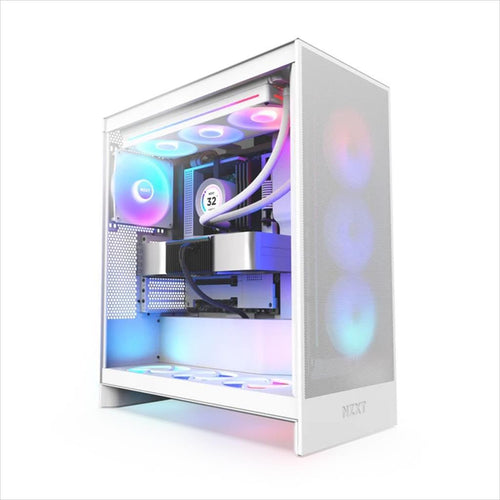 CASE NZXT E-ATX Mid-Tower H7 FLOW RGB (2024) w/WINDOW Front & top MESH F360 RGB Core single-frame fan,Type-C, 2xUSB 3.0, Matte White CM-H72FW-R1