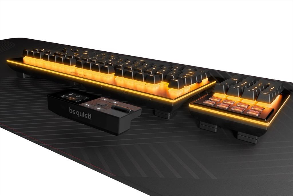 KEYBOARD MECHANICAL BE QUIET! DARK MOUNT SILENT MODULAR (hot-swappable numpad & media dock), Tactile switch HS, 8 customizable Display Keys, ARGB, Black, BT002US