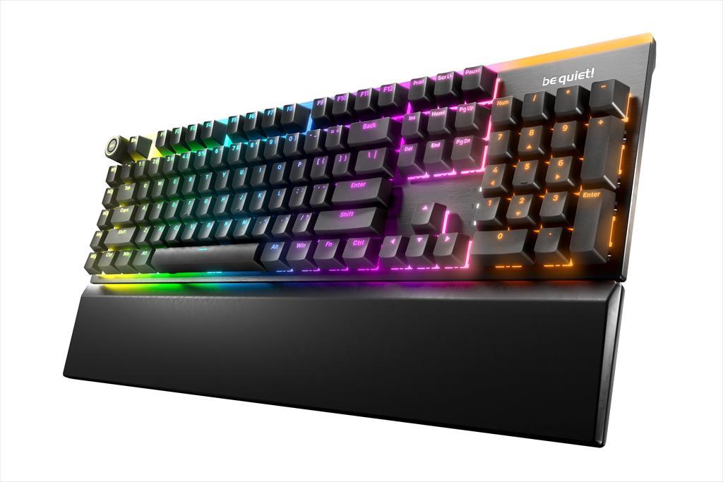 KEYBOARD MECHANICAL BE QUIET! LIGHT MOUNT SILENT, Tactile switch HS, 5 customizable macro keys, ARGB, Palm rest, Black, BT004US
