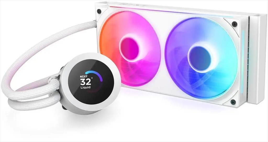 COOLERS CPU AIO NZXT Kraken Plus 240 RGB, F240 RGB Core fan, w/1.54" LCD display, RL-KR240-W2, matte white