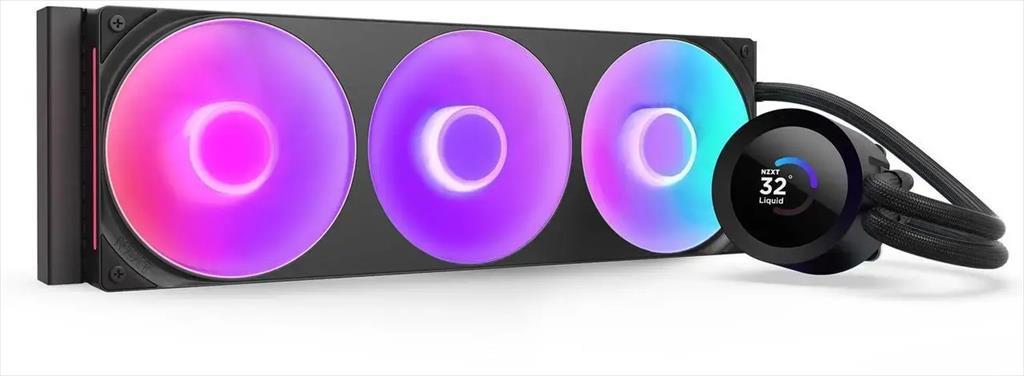 COOLERS CPU AIO NZXT Kraken Plus 360 RGB, F360 RGB Core fan, w/1.54" LCD display, RL-KR360-B2, matte black