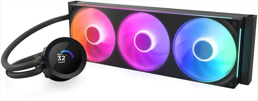 COOLERS CPU AIO NZXT Kraken Plus 360 RGB, F360 RGB Core fan, w/1.54" LCD display, RL-KR360-B2, matte black