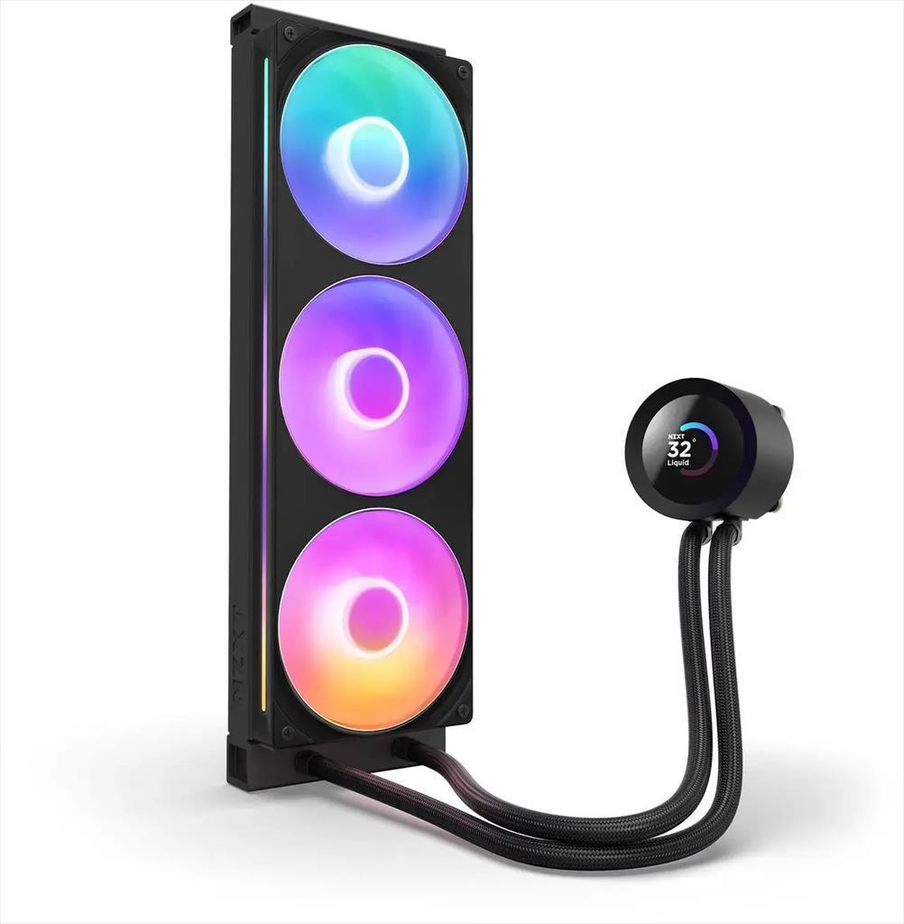 COOLERS CPU AIO NZXT Kraken Plus 360 RGB, F360 RGB Core fan, w/1.54" LCD display, RL-KR360-B2, matte black