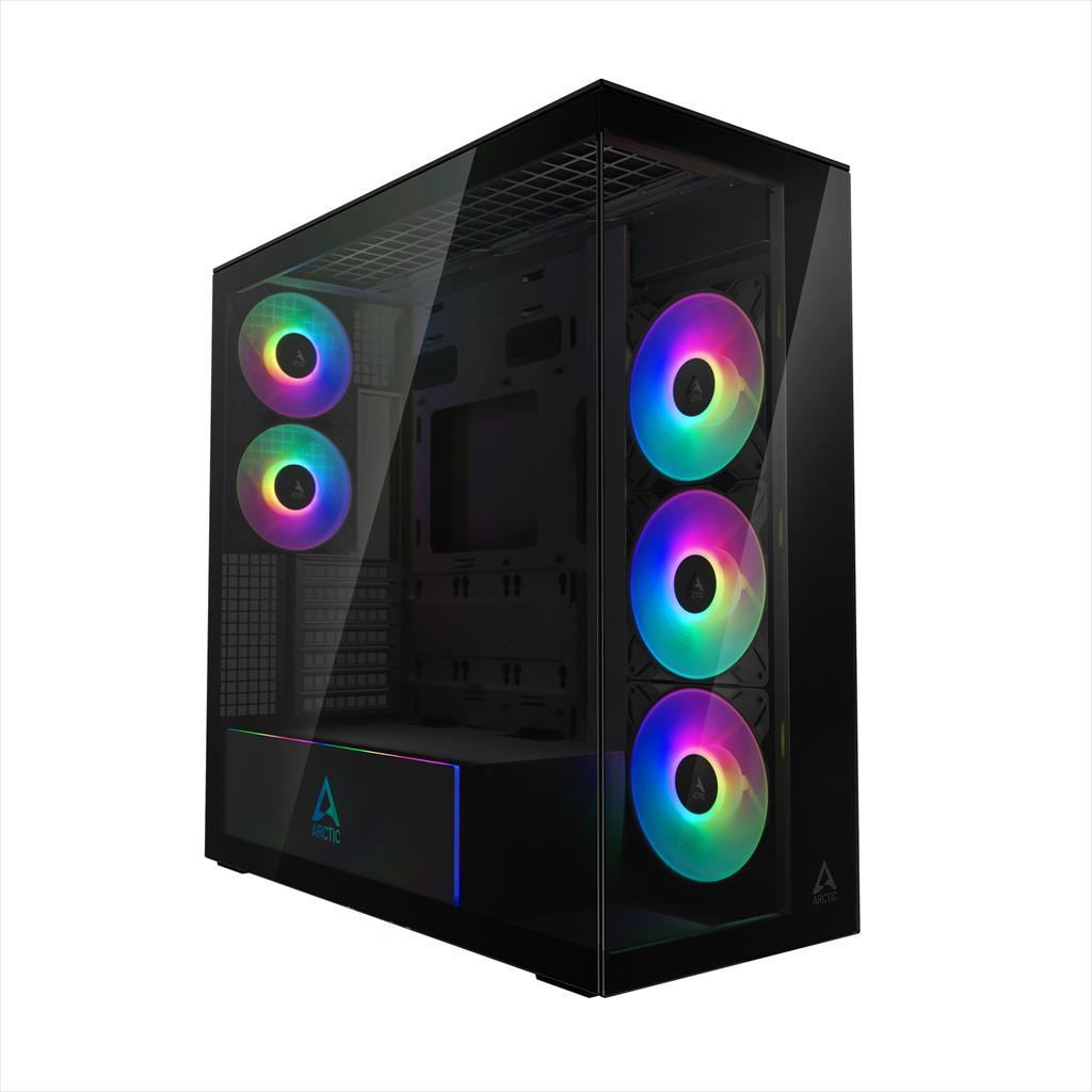 CASE ARCTIC E-ATX Mid-Tower XTENDER MIRROR BLACK with tempered glass,2x120mm P12 Pro ARGB, 3x140mm P14 Pro Reverse ARGB, 2x USB-A 3.2 , USB-C 3.2,3.5 mm Jack, ACPCC00018A