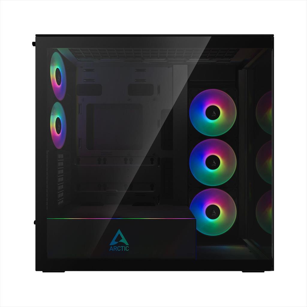 CASE ARCTIC E-ATX Mid-Tower XTENDER MIRROR BLACK with tempered glass,2x120mm P12 Pro ARGB, 3x140mm P14 Pro Reverse ARGB, 2x USB-A 3.2 , USB-C 3.2,3.5 mm Jack, ACPCC00018A