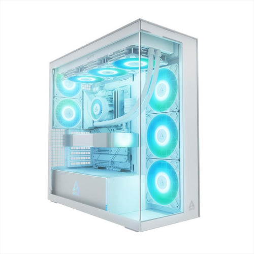 CASE ARCTIC E-ATX Mid-Tower XTENDER WHITE with tempered glass,2x120mm P12 Pro ARGB, 3x140mm P14 Pro Reverse ARGB, 2x USB-A 3.2 , USB-C 3.2,3.5 mm Jack, ACPCC00014A