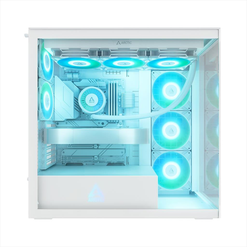 CASE ARCTIC E-ATX Mid-Tower XTENDER WHITE with tempered glass,2x120mm P12 Pro ARGB, 3x140mm P14 Pro Reverse ARGB, 2x USB-A 3.2 , USB-C 3.2,3.5 mm Jack, ACPCC00014A