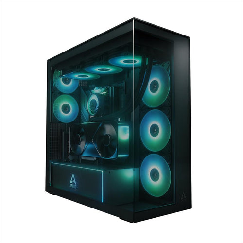 CASE ARCTIC E-ATX Mid-Tower XTENDER VG BLACK (Vertical GPU Mounting) tempered glass,2x120mm P12 Pro ARGB, 3x140mm P14 Pro Reverse ARGB, 2x USB-A 3.2 , USB-C 3.2,3.5 mm Jack, ACPCC00016A