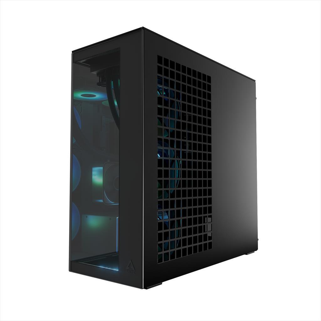 CASE ARCTIC E-ATX Mid-Tower XTENDER VG BLACK (Vertical GPU Mounting) tempered glass,2x120mm P12 Pro ARGB, 3x140mm P14 Pro Reverse ARGB, 2x USB-A 3.2 , USB-C 3.2,3.5 mm Jack, ACPCC00016A