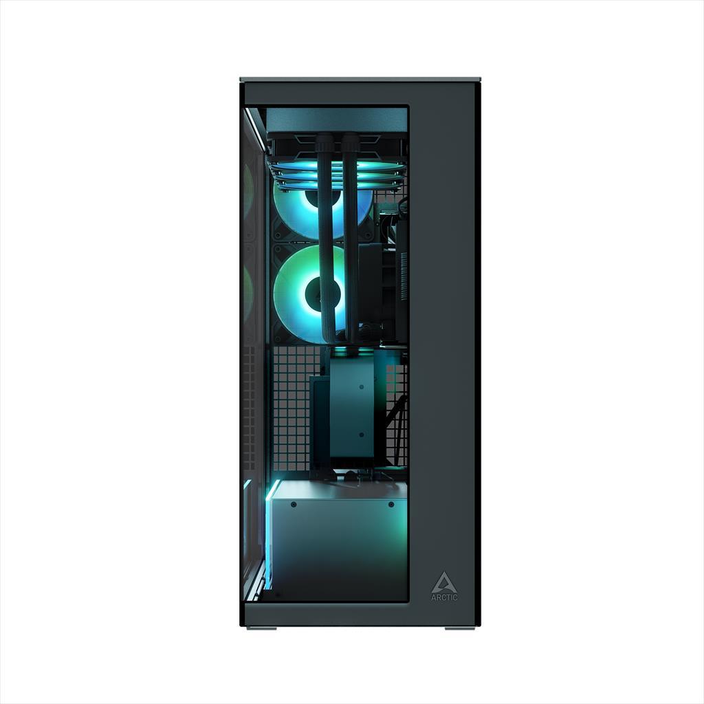 CASE ARCTIC E-ATX Mid-Tower XTENDER VG MIROR BLACK  (Vertical GPU Mounting) tempered glass,2x120mm P12 Pro ARGB, 3x140mm P14 Pro Reverse ARGB, 2x USB-A 3.2 , USB-C 3.2,3.5 mm Jack, ACPCC00019A