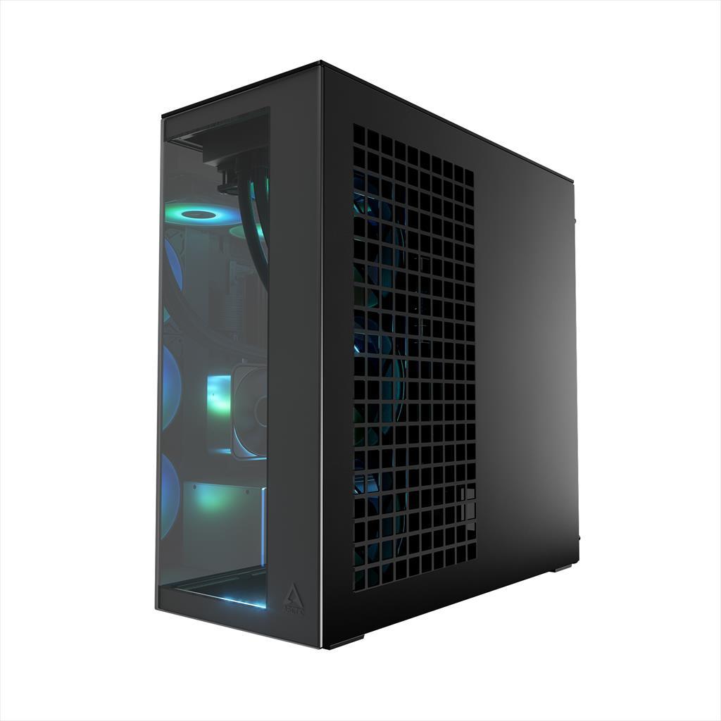 CASE ARCTIC E-ATX Mid-Tower XTENDER VG MIROR BLACK  (Vertical GPU Mounting) tempered glass,2x120mm P12 Pro ARGB, 3x140mm P14 Pro Reverse ARGB, 2x USB-A 3.2 , USB-C 3.2,3.5 mm Jack, ACPCC00019A