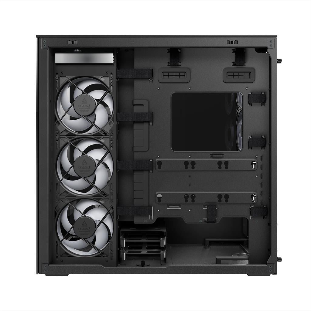CASE ARCTIC E-ATX Mid-Tower XTENDER VG MIROR BLACK  (Vertical GPU Mounting) tempered glass,2x120mm P12 Pro ARGB, 3x140mm P14 Pro Reverse ARGB, 2x USB-A 3.2 , USB-C 3.2,3.5 mm Jack, ACPCC00019A