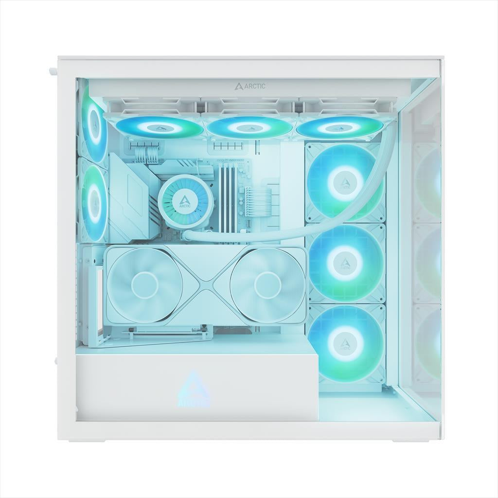 CASE ARCTIC E-ATX Mid-Tower XTENDER VG MIROR WHITE (Vertical GPU Mounting) tempered glass,2x120mm P12 Pro ARGB, 3x140mm P14 Pro Reverse ARGB, 2x USB-A 3.2 , USB-C 3.2,3.5 mm Jack, ACPCC00017A