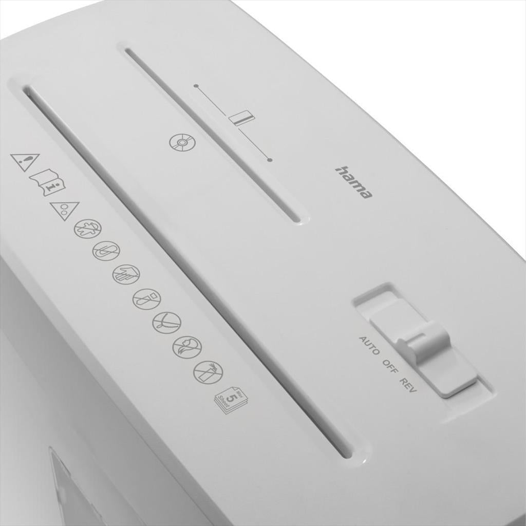 Paper Shredder Hama Prime M50CD-W w/Security Level P5 T2 E2 O1, White, 50588