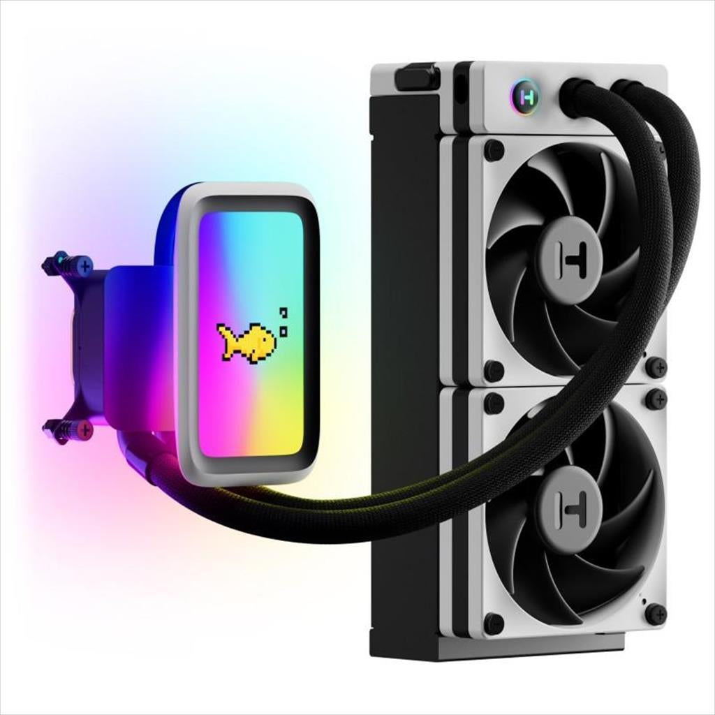 COOLERS CPU AIO HYTE THICC Q60 THICC 240mm x2 120mm FP12 fans, 5" LCD DISPLAY, FAN-HYTE-Q60-BW