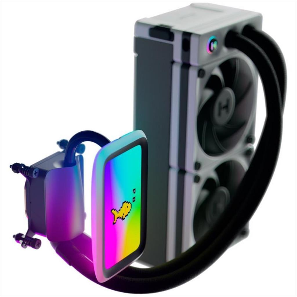 COOLERS CPU AIO HYTE THICC Q60 THICC 240mm x2 120mm FP12 fans, 5" LCD DISPLAY, FAN-HYTE-Q60-BW