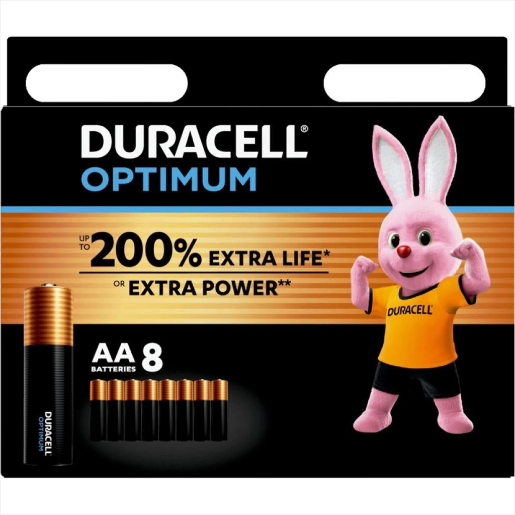 Battery DURACELL OPTIMUM ALKALINE, 8xAA, 1.5V, LR6