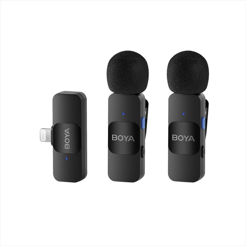 MICROPHONE WIRELESS BOYA BY-V2, 2x MIC, Lightning receiver, black