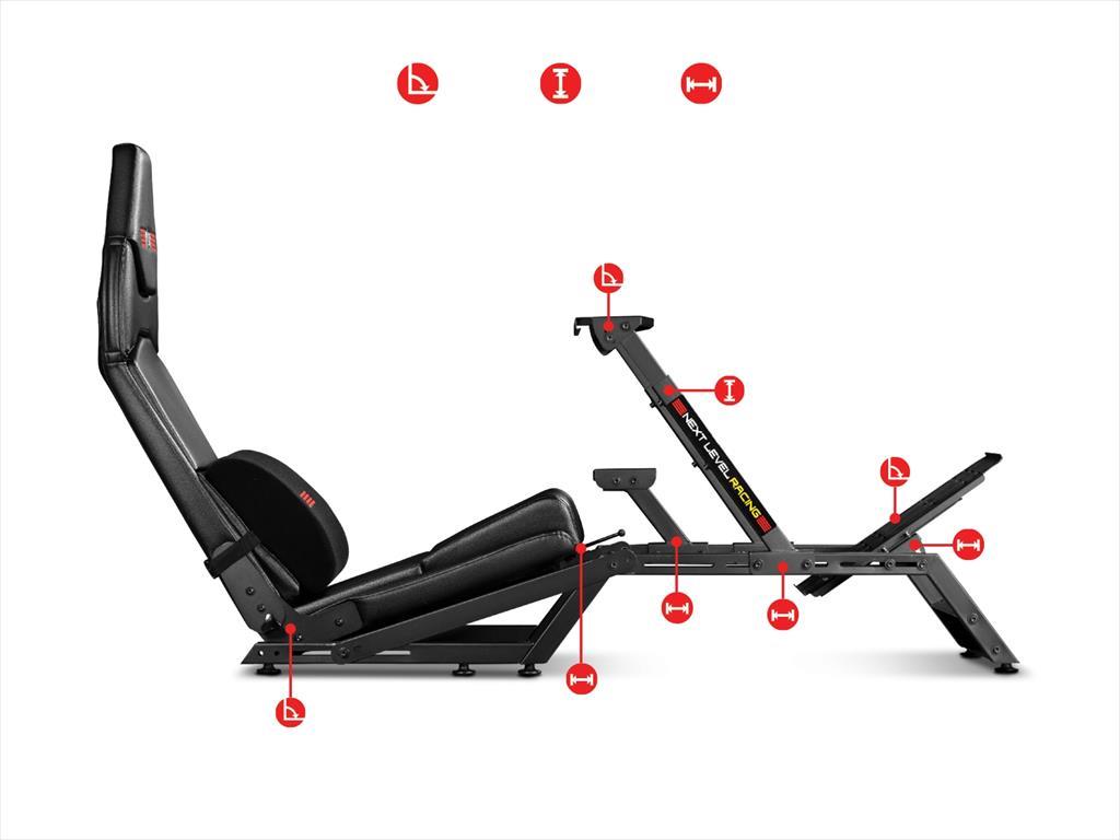 GAMING CHAIR NEXT LEVEL RACING F-GT Cockpit, 130kg,  BLACK, NLR-S010