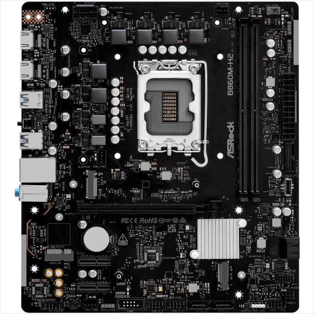 MB 1851 B860M-H2 ASROCK, 2xDDR5 8333MHz(OC), PCIex16 4.0, 2xPCIex1 4.0, 2xM.2, 4xSATAIII, 2xHDMI