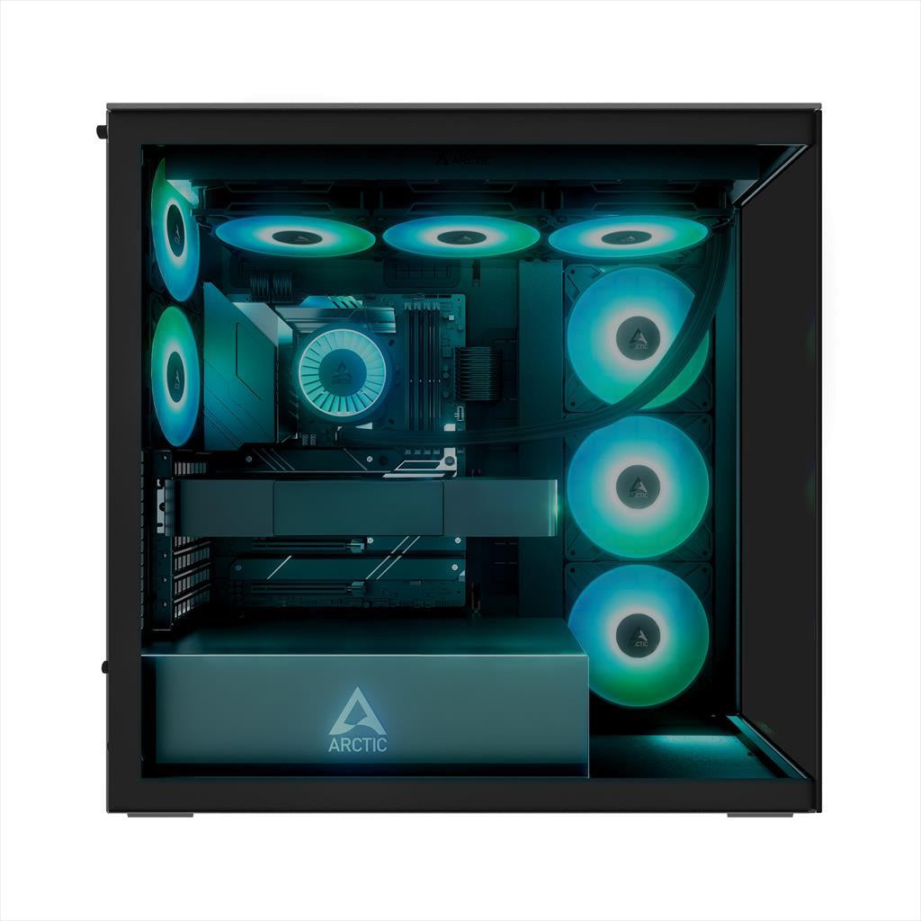 CASE ARCTIC E-ATX Mid-Tower XTENDER BLACK with tempered glass,2x120mm P12 Pro ARGB, 3x140mm P14 Pro Reverse ARGB, 2x USB-A 3.2 , USB-C 3.2,3.5 mm Jack, ACPCC00015A