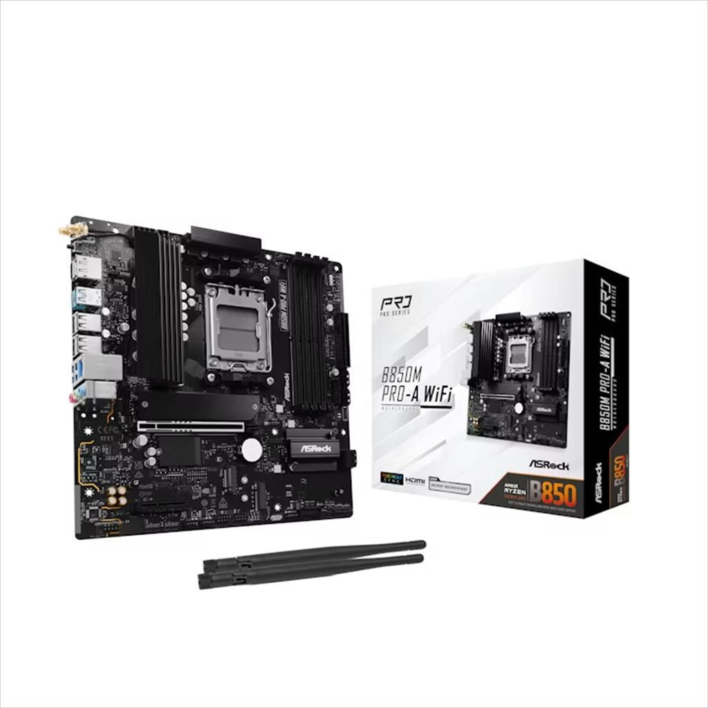 MB AM5 B850M PRO-A ASROCK 4xDDR5 8000Mhz (O.C), HDMI, DP,  PCI-Ex16 5.0, 1xPCI-Ex4 4.0, M.2 PCIe 5.0, 3xM.2, 4xSATAIII, 2.5G, 90-MXBR80-A0UAYZ