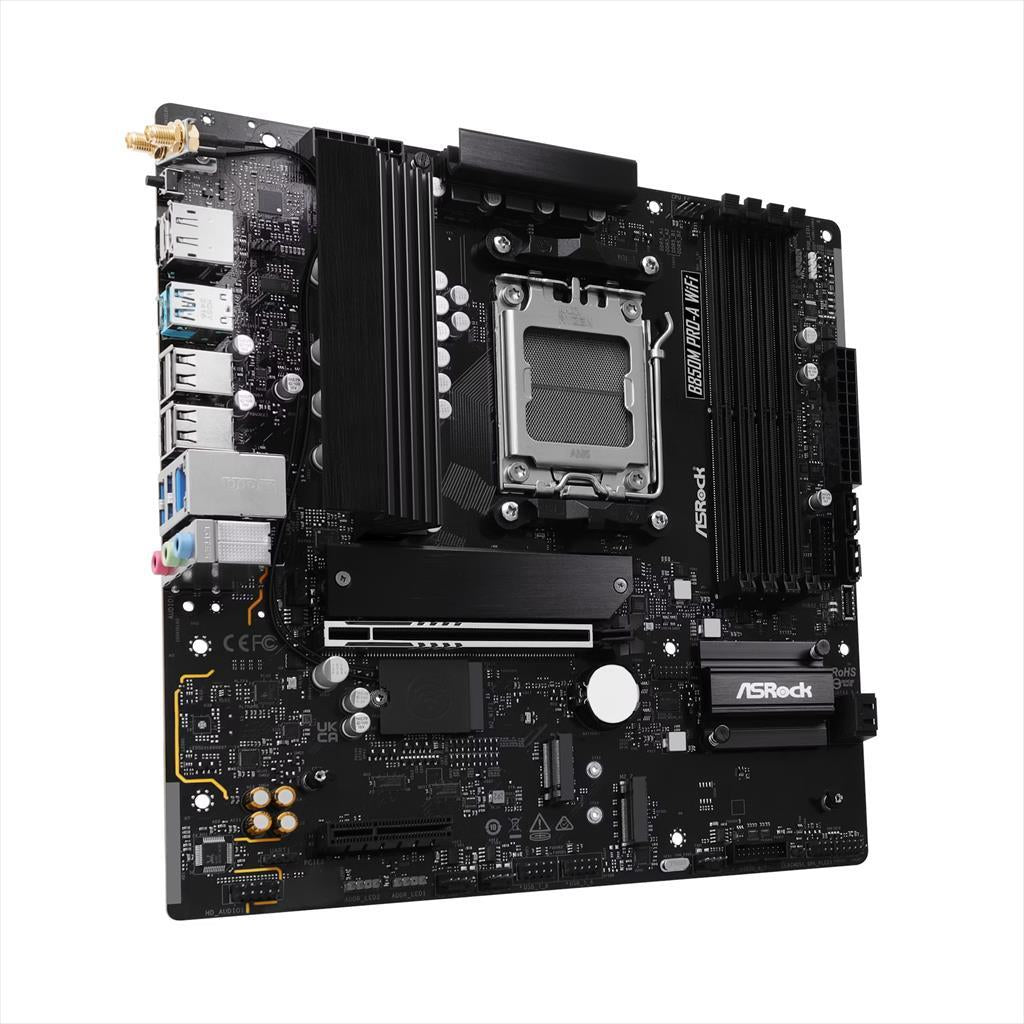 MB AM5 B850M PRO-A ASROCK 4xDDR5 8000Mhz (O.C), HDMI, DP,  PCI-Ex16 5.0, 1xPCI-Ex4 4.0, M.2 PCIe 5.0, 3xM.2, 4xSATAIII, 2.5G, 90-MXBR80-A0UAYZ