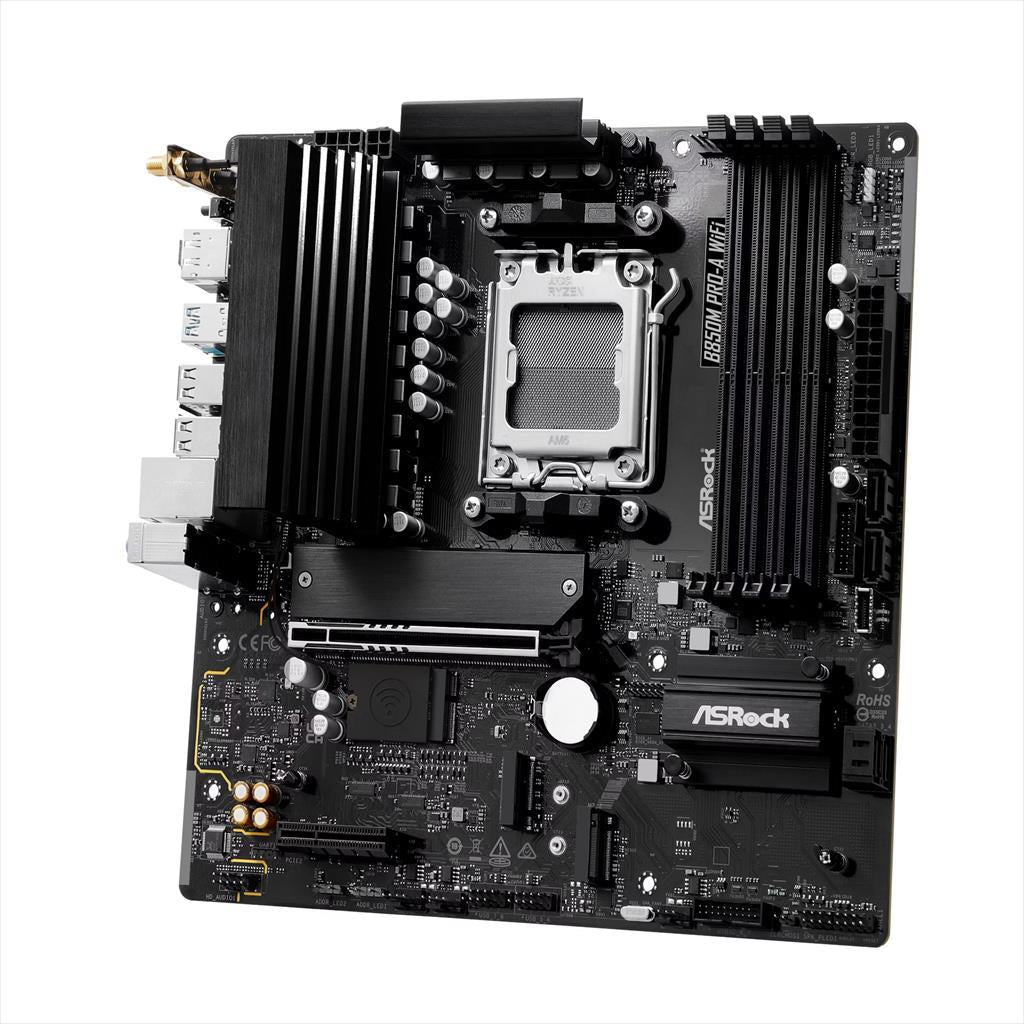 MB AM5 B850M PRO-A ASROCK 4xDDR5 8000Mhz (O.C), HDMI, DP,  PCI-Ex16 5.0, 1xPCI-Ex4 4.0, M.2 PCIe 5.0, 3xM.2, 4xSATAIII, 2.5G, 90-MXBR80-A0UAYZ