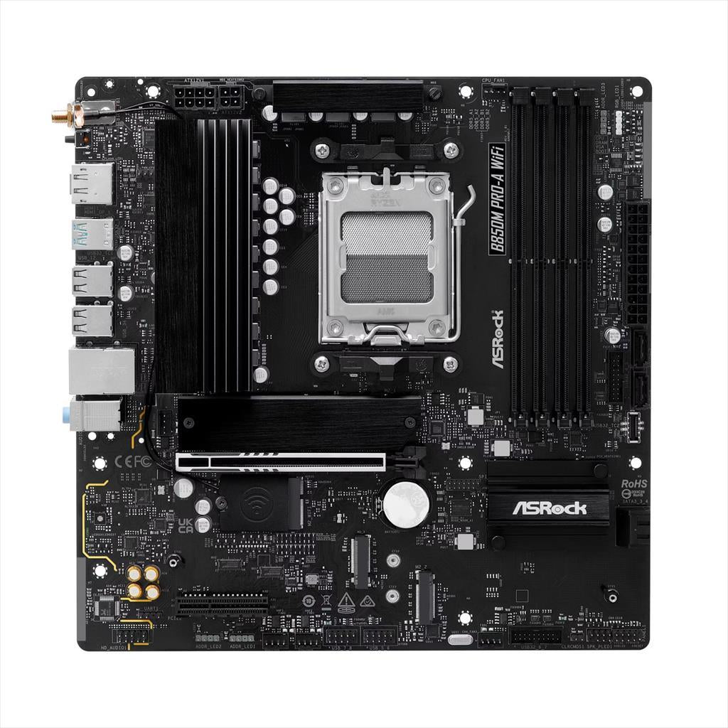 MB AM5 B850M PRO-A ASROCK 4xDDR5 8000Mhz (O.C), HDMI, DP,  PCI-Ex16 5.0, 1xPCI-Ex4 4.0, M.2 PCIe 5.0, 3xM.2, 4xSATAIII, 2.5G, 90-MXBR80-A0UAYZ