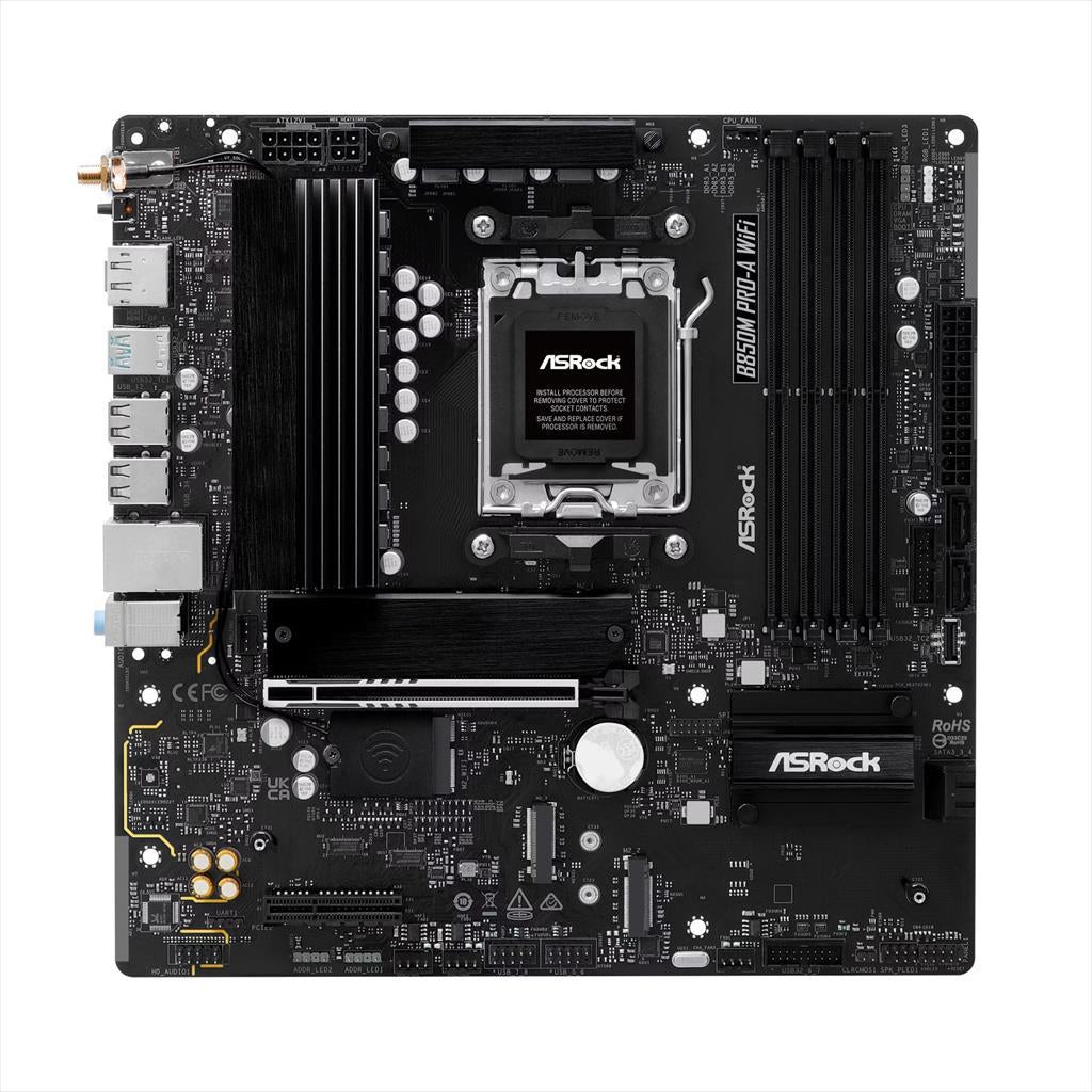 MB AM5 B850M PRO-A ASROCK 4xDDR5 8000Mhz (O.C), HDMI, DP,  PCI-Ex16 5.0, 1xPCI-Ex4 4.0, M.2 PCIe 5.0, 3xM.2, 4xSATAIII, 2.5G, 90-MXBR80-A0UAYZ